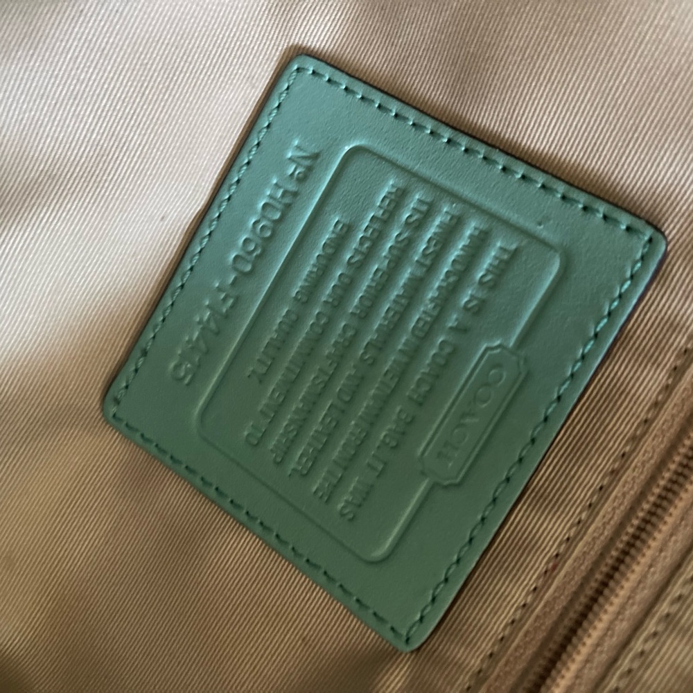 Coach Brown and Green Signature Tote Bag - Picture 7 of 13